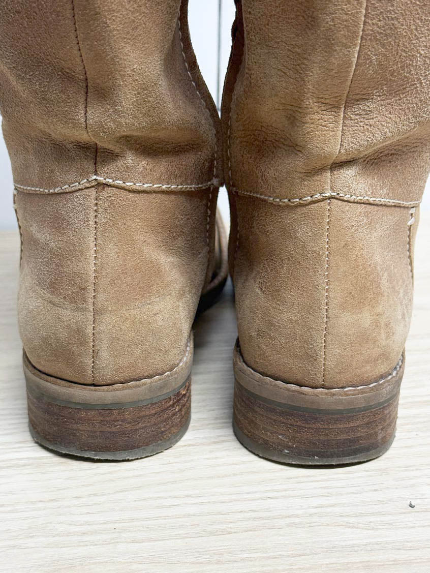 vintage nine west square toe tall suede leather boots - good market thrift store