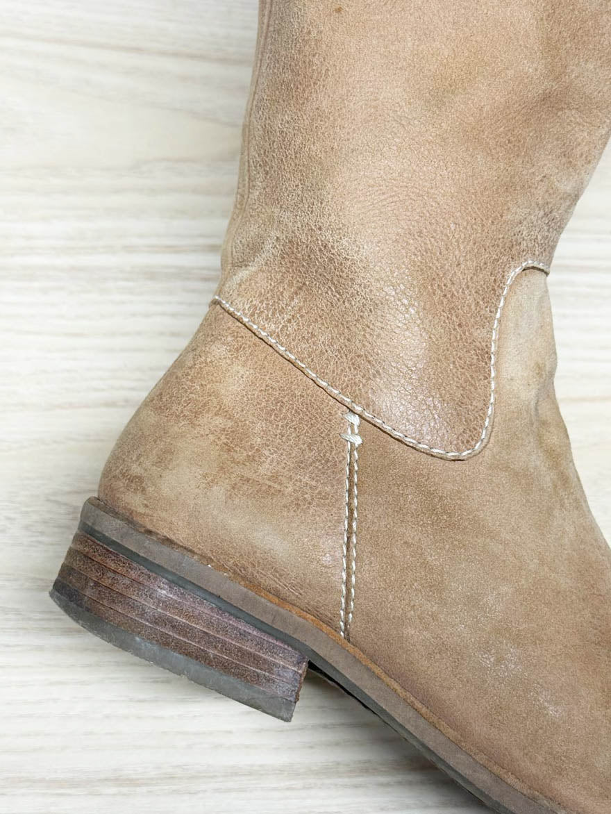 vintage nine west square toe tall suede leather boots - good market thrift store