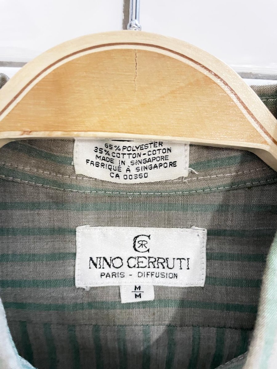 vintage nino cerruti paris striped logo pocket menswear shirt - good market thrift store