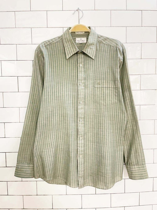 vintage nino cerruti paris striped logo pocket menswear shirt - good market thrift store