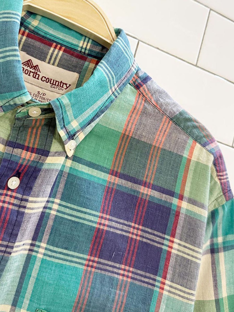 vintage north country eaton plaid full button shirt - good market thrift store