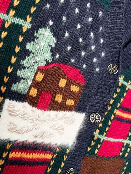 vintage northcrest loop - stitched holiday knit vest - good market thrift store