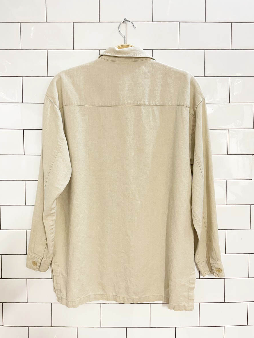 vintage northern spirit wear linen - blend full button shirt - good market thrift store