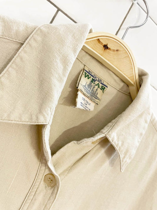 vintage northern spirit wear linen - blend full button shirt - good market thrift store