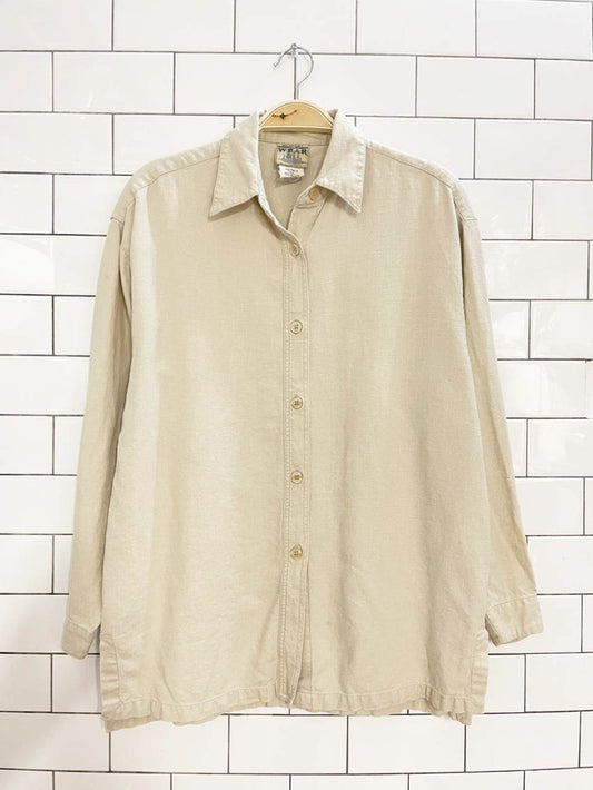 vintage northern spirit wear linen - blend full button shirt - good market thrift store