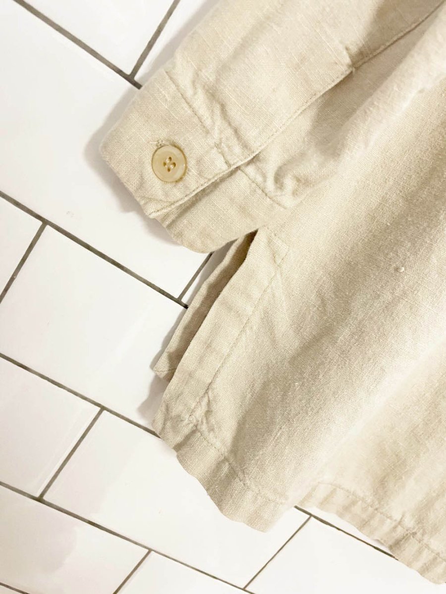 vintage northern spirit wear linen - blend full button shirt - good market thrift store