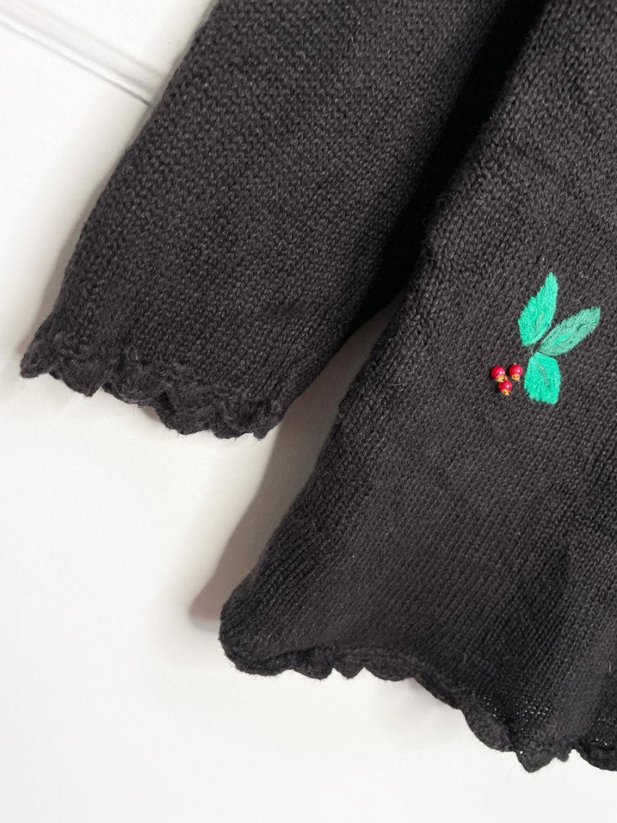 vintage nutcracker oh christmas tree embroidered knit sweater - good market thrift store