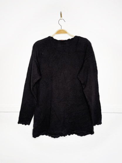 vintage nutcracker oh christmas tree embroidered knit sweater - good market thrift store