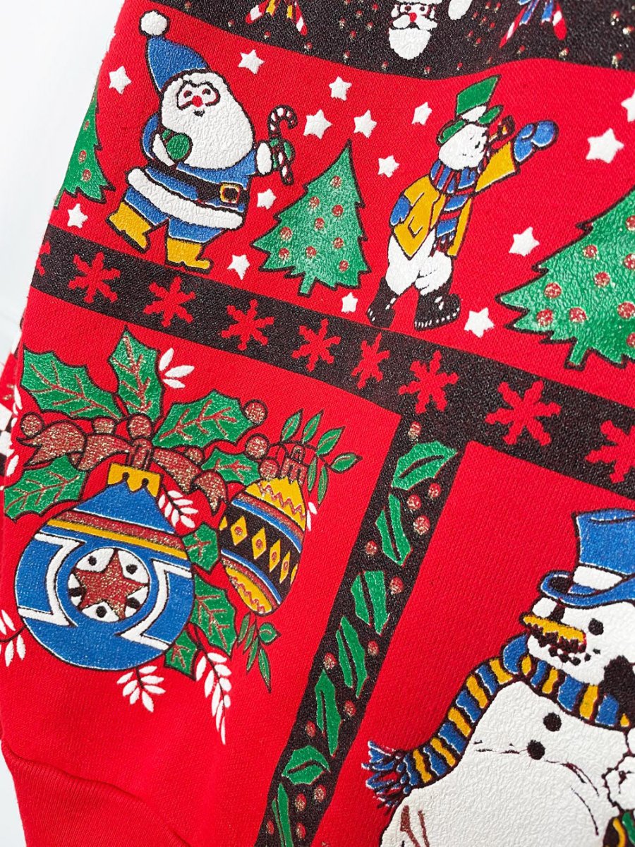 vintage nutcracker puff glitter snowmen all over sweatshirt | made in USA - good market thrift store