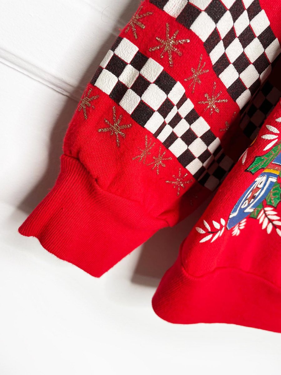 vintage nutcracker puff glitter snowmen all over sweatshirt | made in USA - good market thrift store