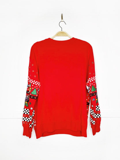 vintage nutcracker puff glitter snowmen all over sweatshirt | made in USA - good market thrift store