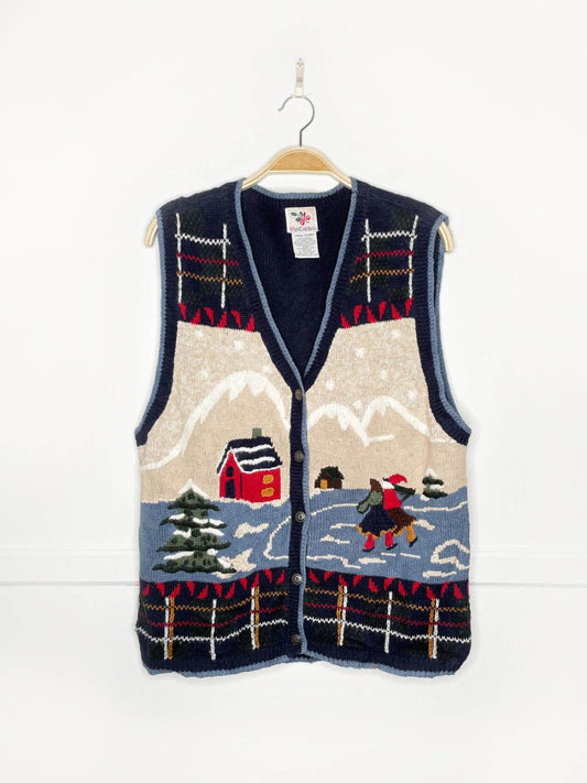 vintage nutcracker skaters + cabin knit vest | angora - wool trim - good market thrift store