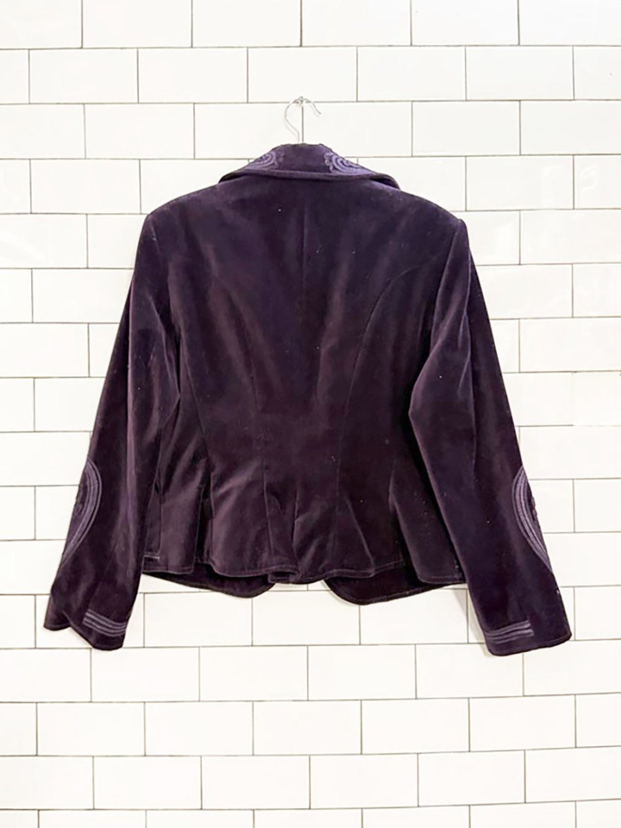 vintage nygard boho baroque velvet embroidered blazer - good market thrift store
