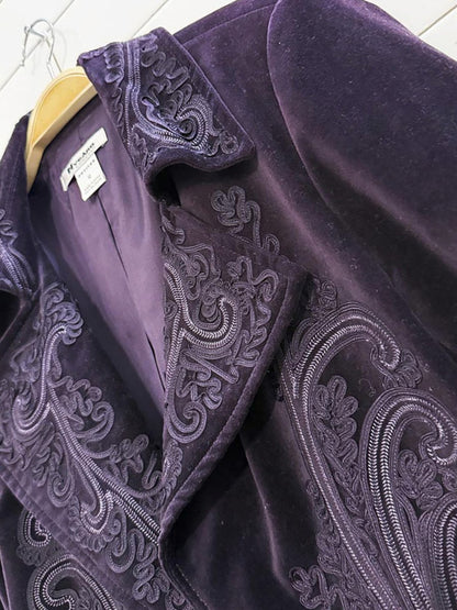 vintage nygard boho baroque velvet embroidered blazer - good market thrift store