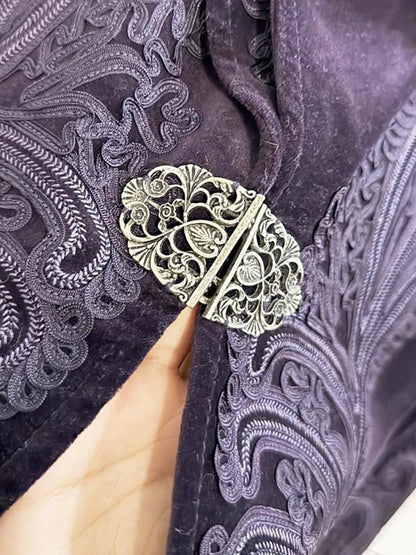 vintage nygard boho baroque velvet embroidered blazer - good market thrift store