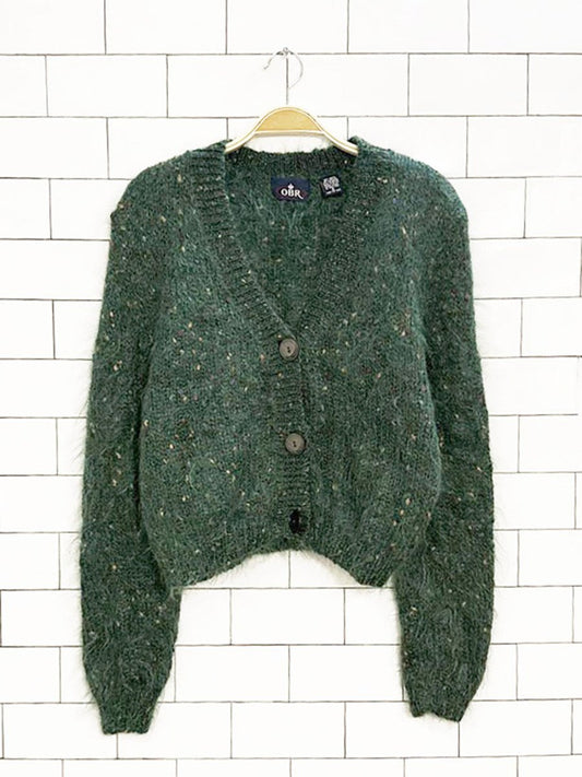 vintage obr mohair - blend full button knit cardigan - good market thrift store
