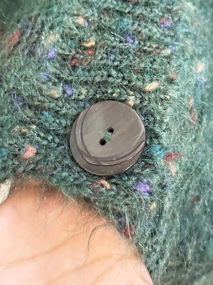 vintage obr mohair - blend full button knit cardigan - good market thrift store