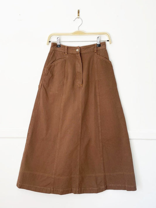 vintage oilily canvas carpenter full midi skirt | made in Holland - good market thrift store