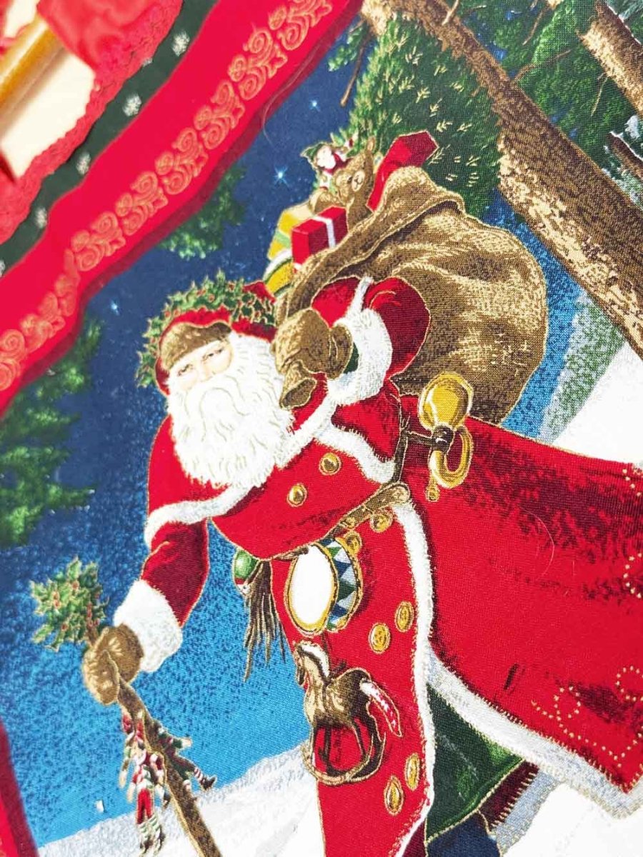 vintage old saint nick holiday wall hanging - good market thrift store