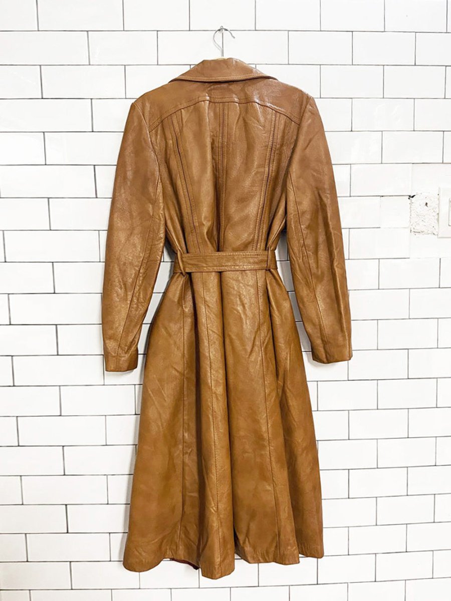 vintage olympic leather belted jacket | removable lining - good market thrift store