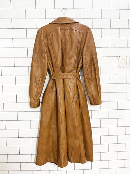 vintage olympic leather belted jacket | removable lining - good market thrift store