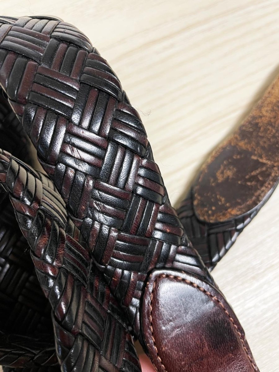 vintage onyx by brighton braided leather belt - good market thrift store