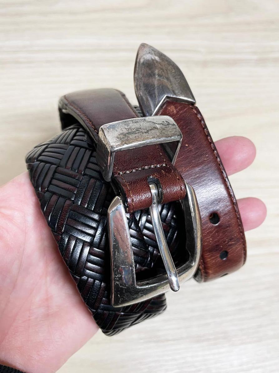 vintage onyx by brighton braided leather belt - good market thrift store