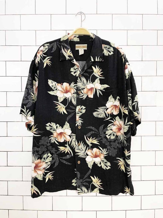 vintage original sport floral full button cabana shirt - good market thrift store