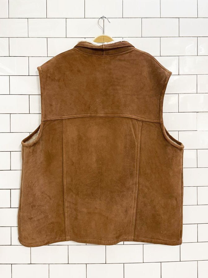 vintage orvis lamb shearling full zip vest | made in USA | arrow leather - good market thrift store