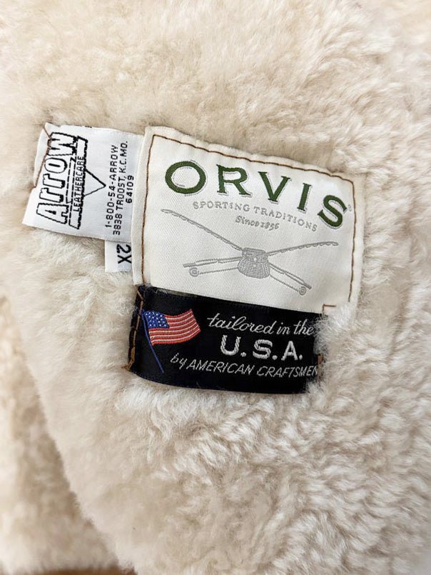 vintage orvis lamb shearling full zip vest | made in USA | arrow leather - good market thrift store