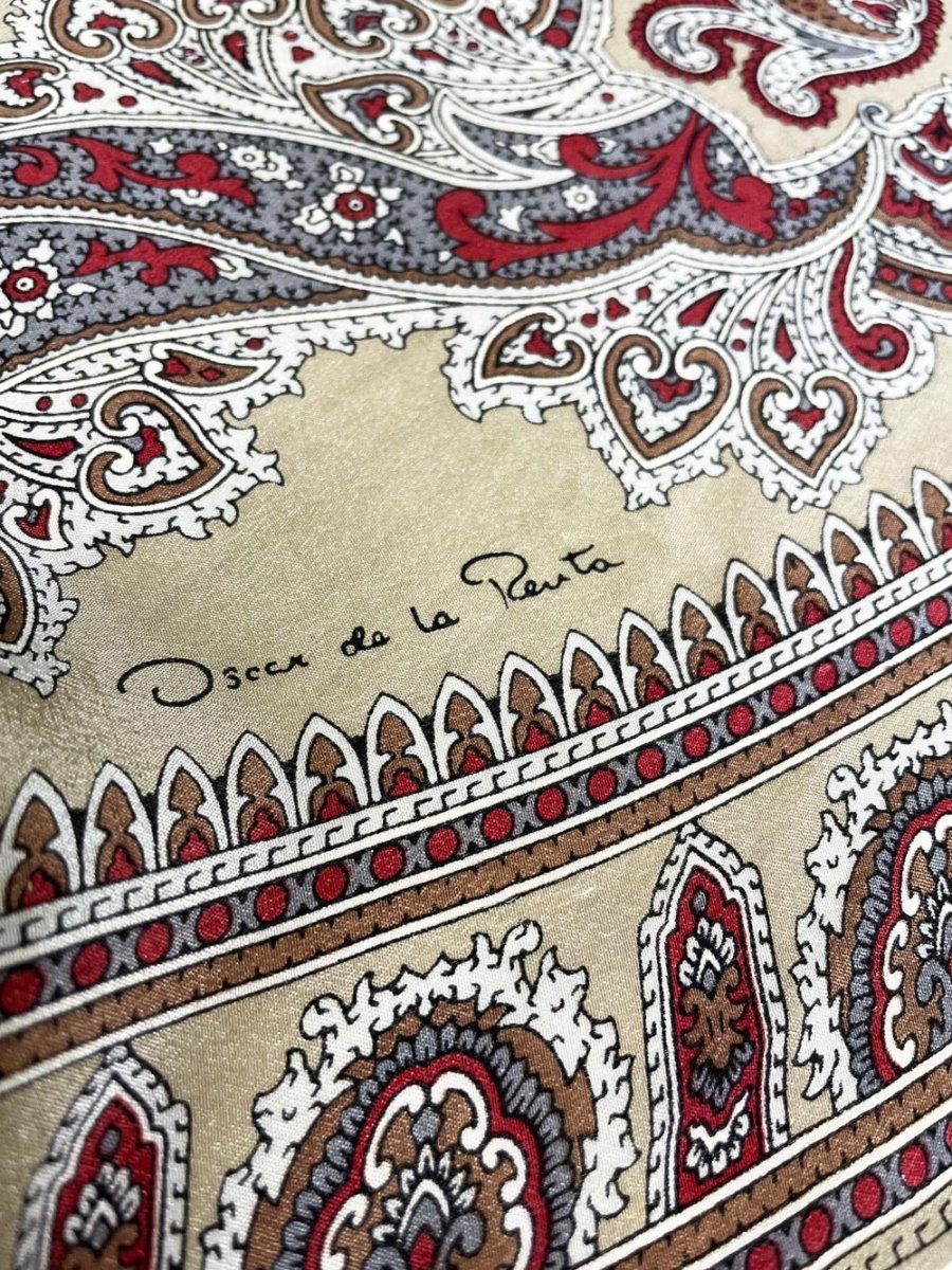 vintage oscar de la renta 100% silk square xl scarf - good market thrift store