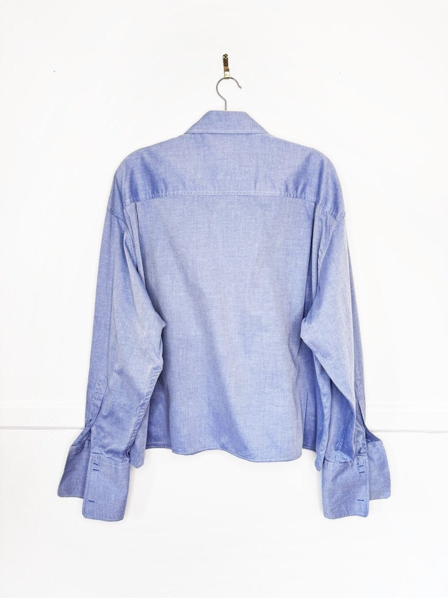 vintage oscar de la renta cropped french cuff full button shirt - good market thrift store