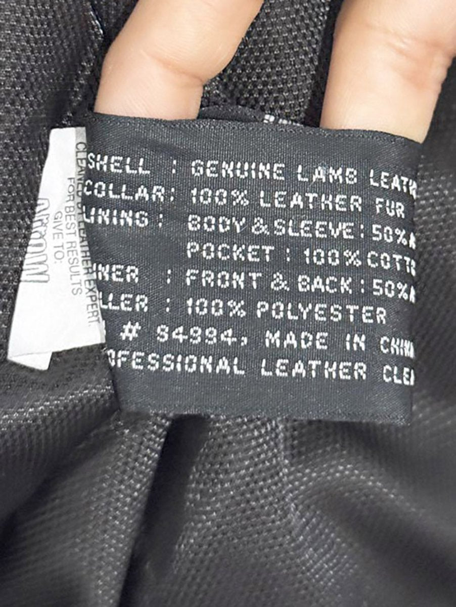 vintage overland shearling collar butter lambskin leather jacket - good market thrift store