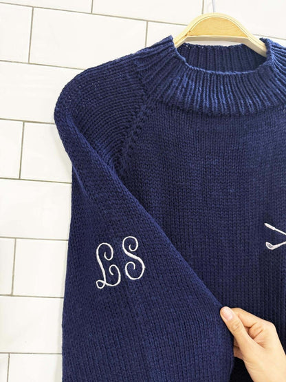 vintage oversized field hockey knit sweater - good market thrift store