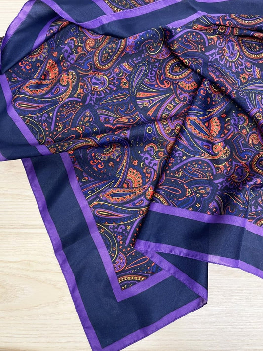 vintage paisley poly xl square scarf - good market thrift store