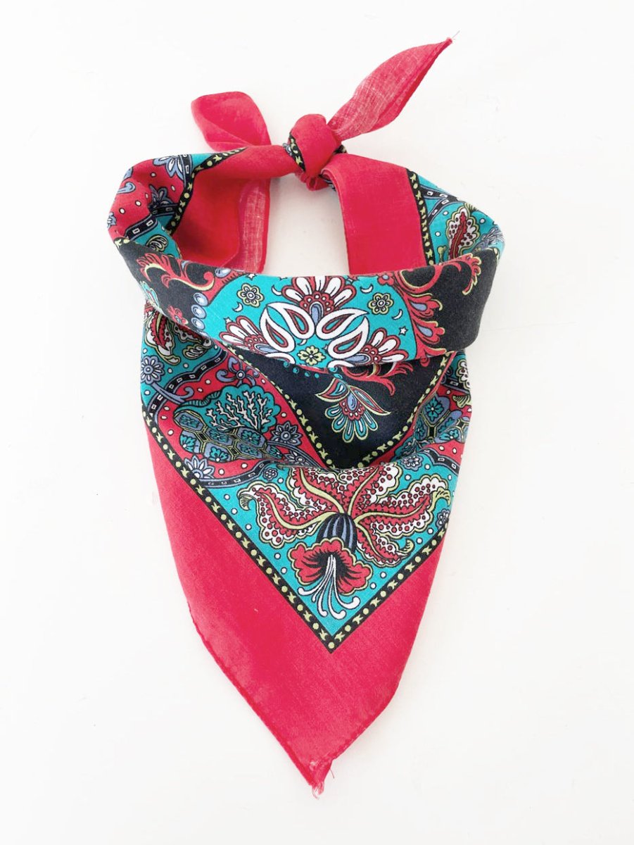 vintage paisley print square bandana | made in USA - good market thrift store