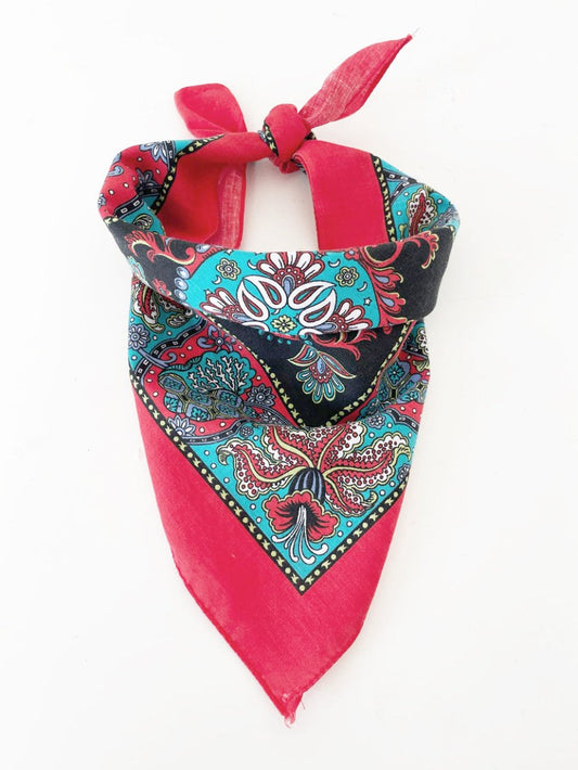 vintage paisley print square bandana | made in USA - good market thrift store