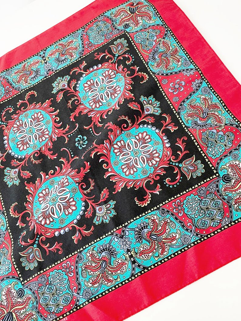vintage paisley print square bandana | made in USA - good market thrift store