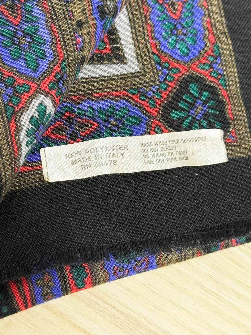 vintage paisley tartan woven xl square scarf | made in Italy - good market thrift store