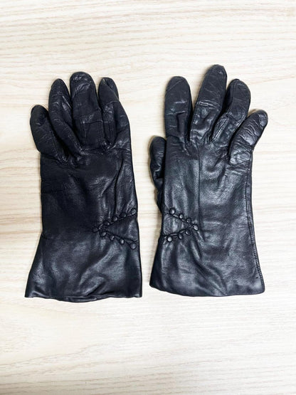 vintage paris leather gloves | wool - blend lining - good market thrift store