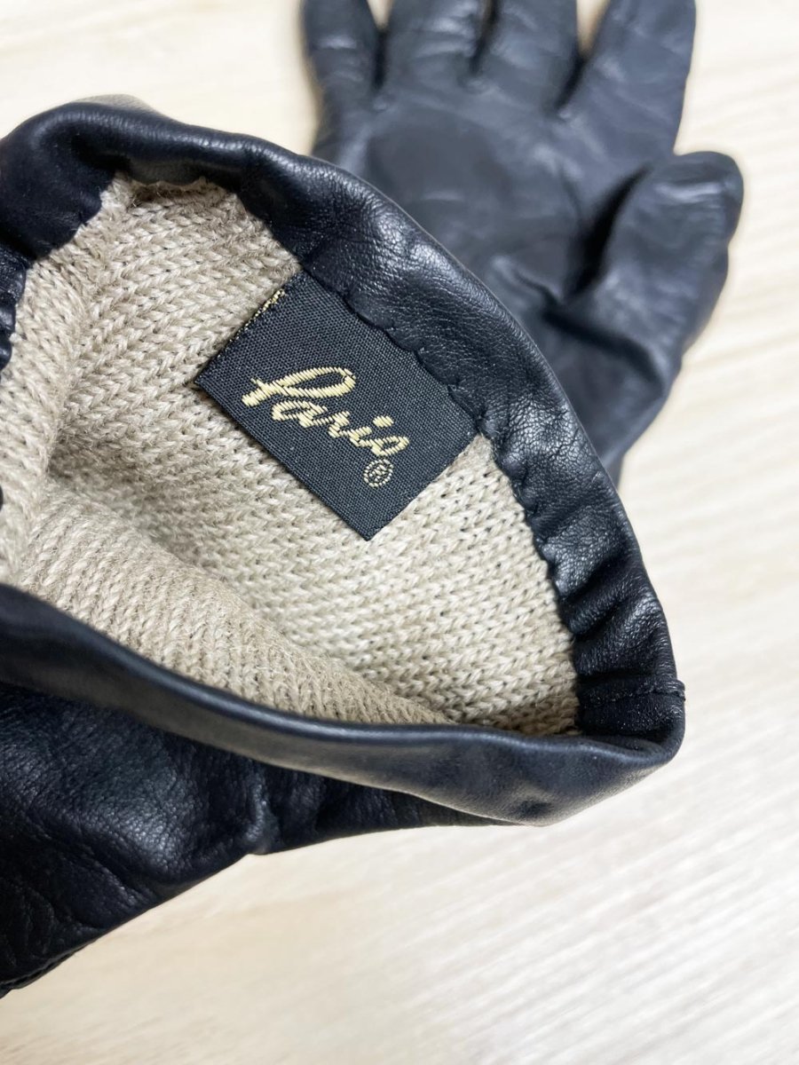 vintage paris leather gloves | wool - blend lining - good market thrift store