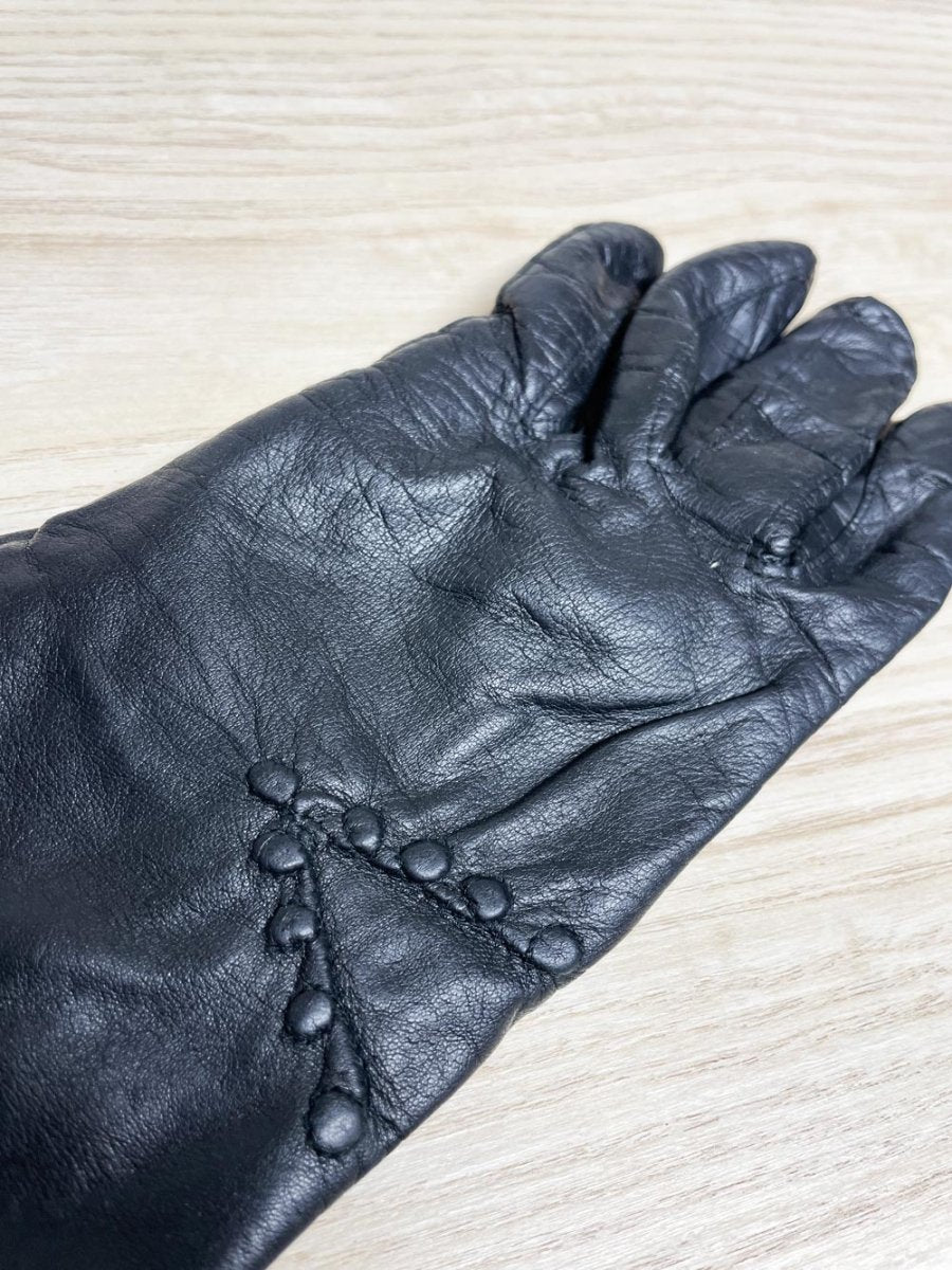 vintage paris leather gloves | wool - blend lining - good market thrift store