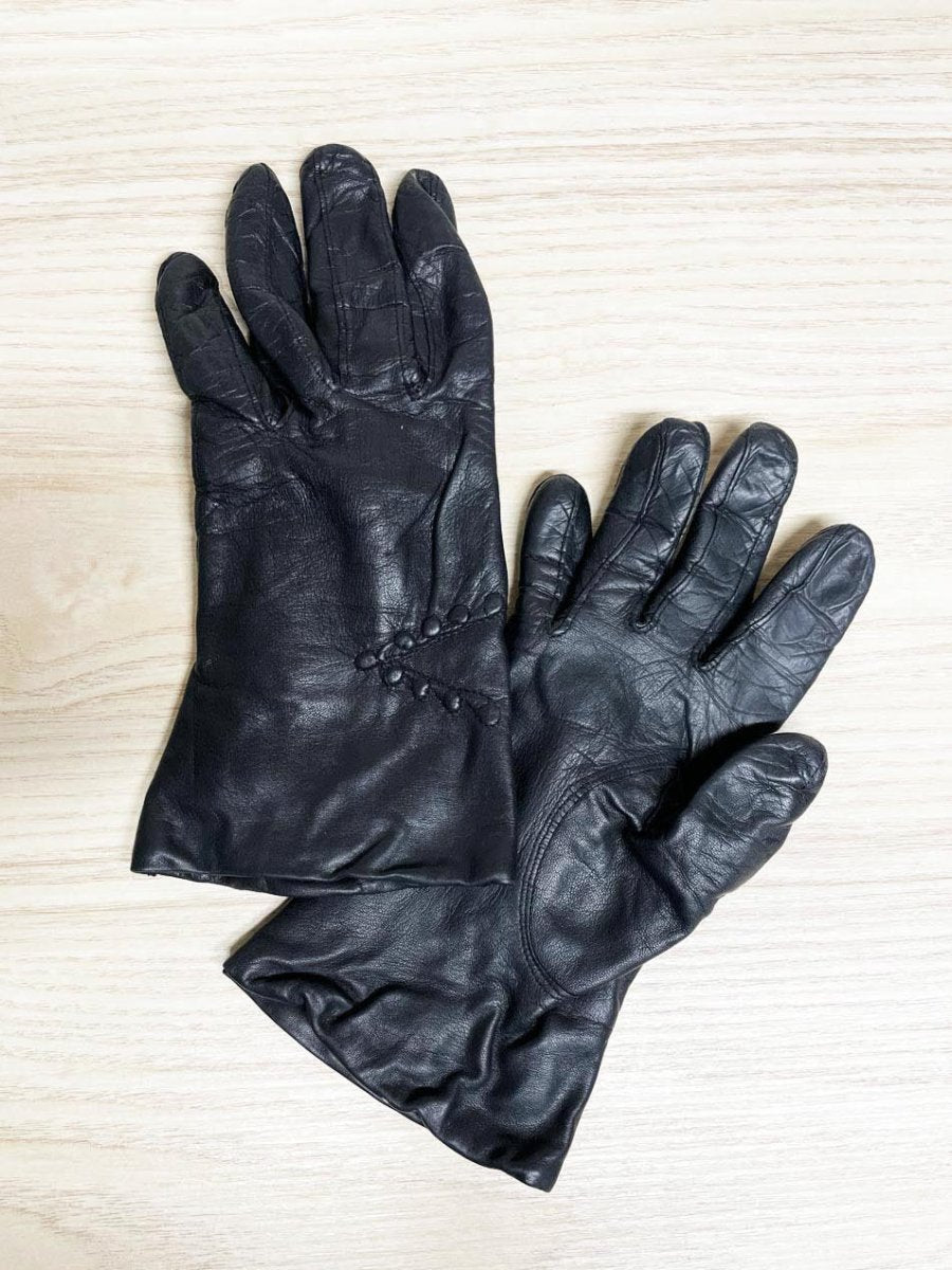 vintage paris leather gloves | wool - blend lining - good market thrift store