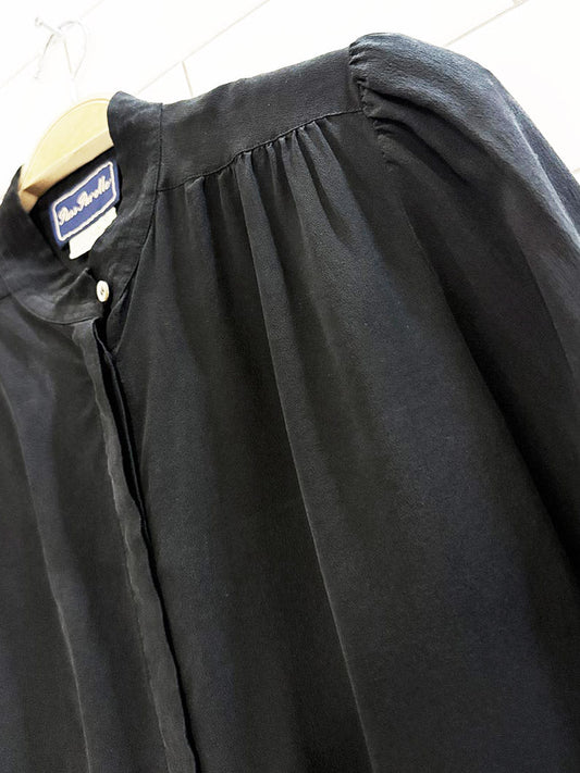 vintage pass parolle 100% silk pleated blouse - good market thrift store