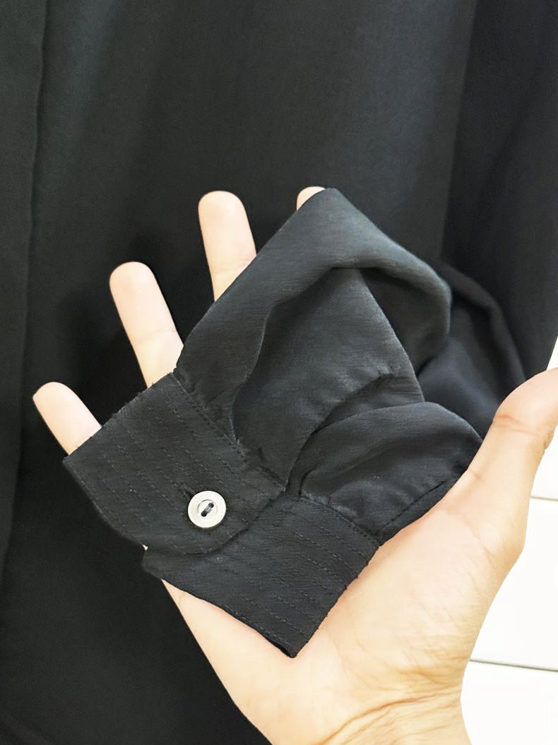 vintage pass parolle 100% silk pleated blouse - good market thrift store