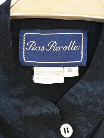 vintage pass parolle 100% silk pleated blouse - good market thrift store