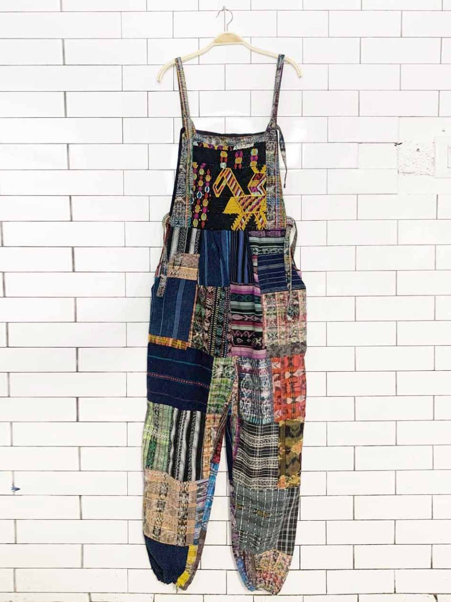 vintage patchwork boho balloon pant overalls - good market thrift store