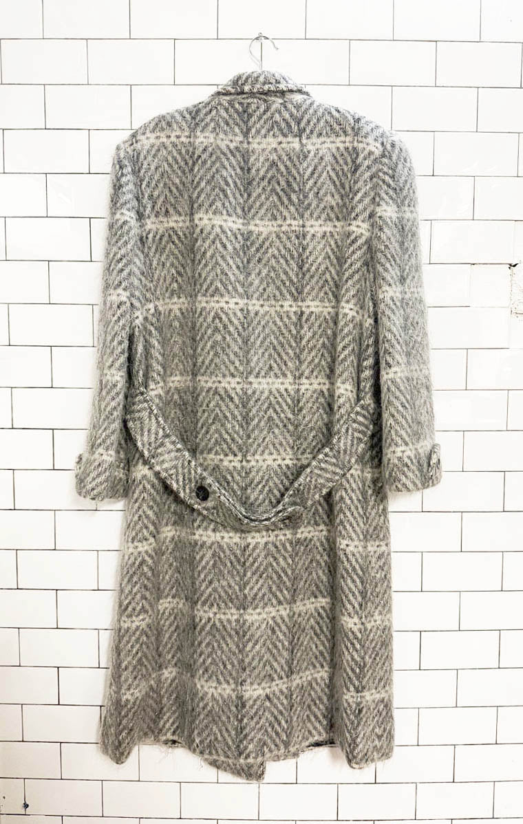 vintage paul levy mohair double breasted herringbone coat | ward bros - good market thrift store
