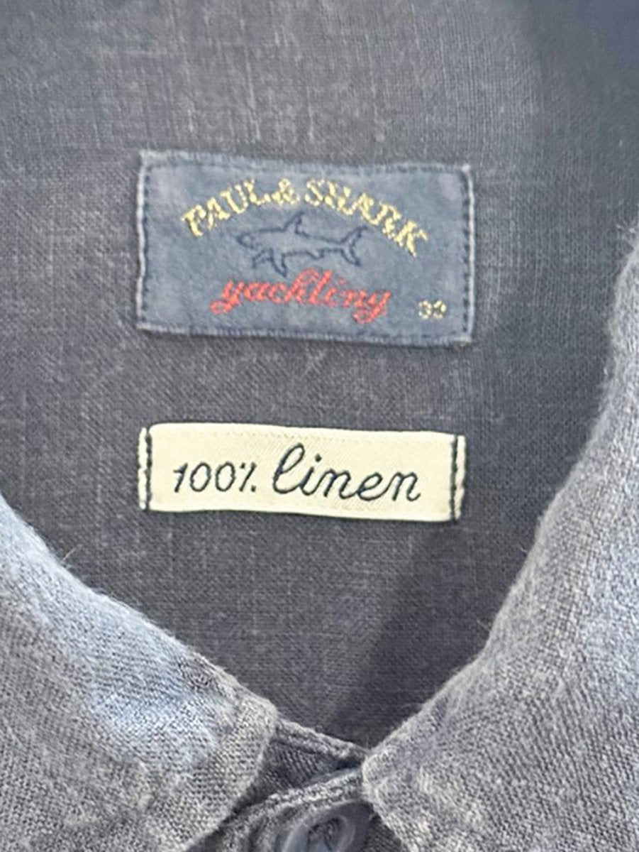 vintage paul & shark 100% linen full button shirt | made in Italy - good market thrift store