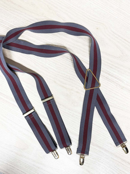vintage pelican usa striped clip on suspenders - good market thrift store